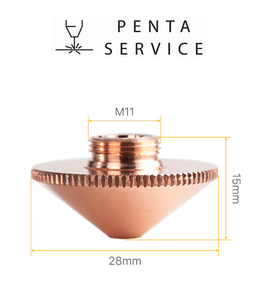 Сопло ∅28 h15 M11 конусное одинарное 1,5 мм